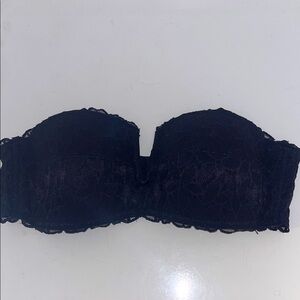 Aerie lightly padded black strapless bra size small
